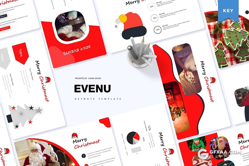 30页国外圣诞节主题keynote模板5种配色方案 - 顶尖PPT