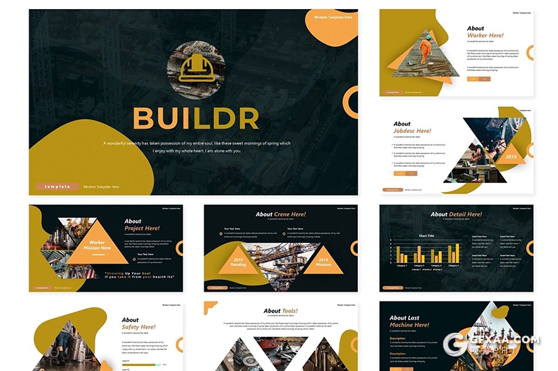 30页国外高端建筑工程项目介绍展示keynote模板5种配色主题 - 顶尖PPT