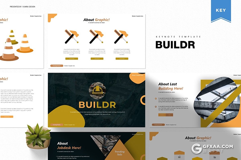 30页国外高端建筑工程项目介绍展示keynote模板5种配色主题 - 顶尖PPT