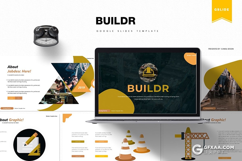 30页国外高端建筑工程项目介绍展示Google slides模板5种配色主题 - 顶尖PPT