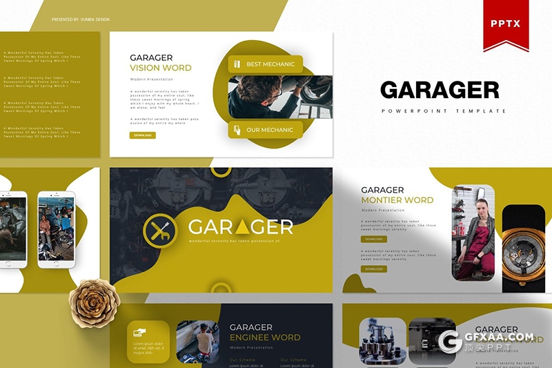 30页机械电器维修保养主题keynote模板5种主题配色 - 顶尖PPT