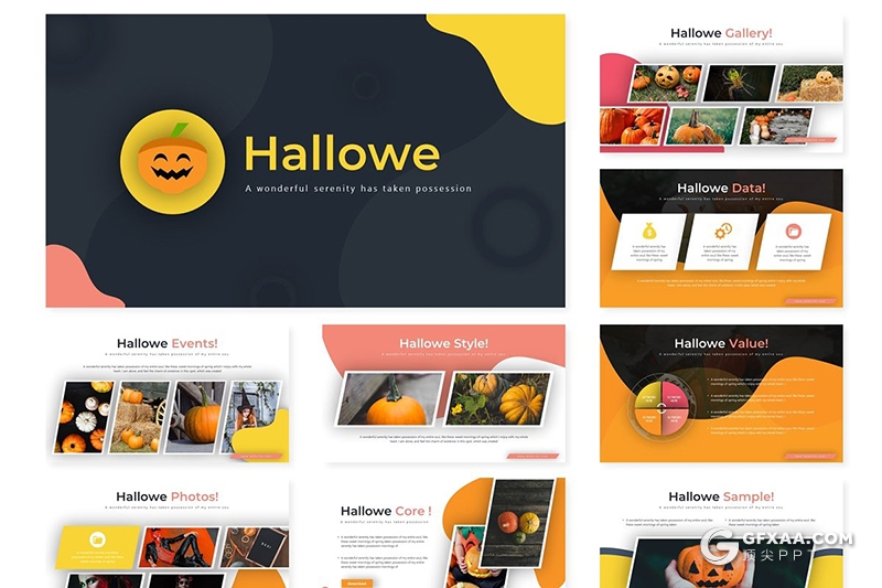 30页创意版式万圣节活动策划南瓜派对主题keynote模板5种主题配色 - 顶尖PPT