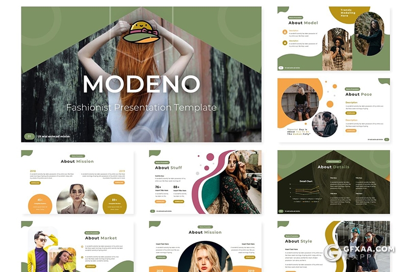 30页简约时尚风格服装行业数据分析统计PPT模板5种主题配色 - 顶尖PPT