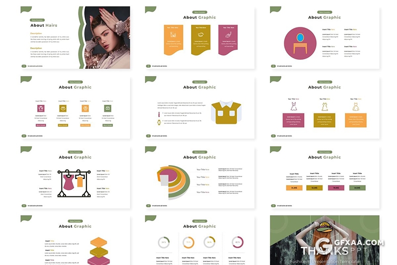 30页简约时尚风格服装行业数据分析统计PPT模板5种主题配色 - 顶尖PPT