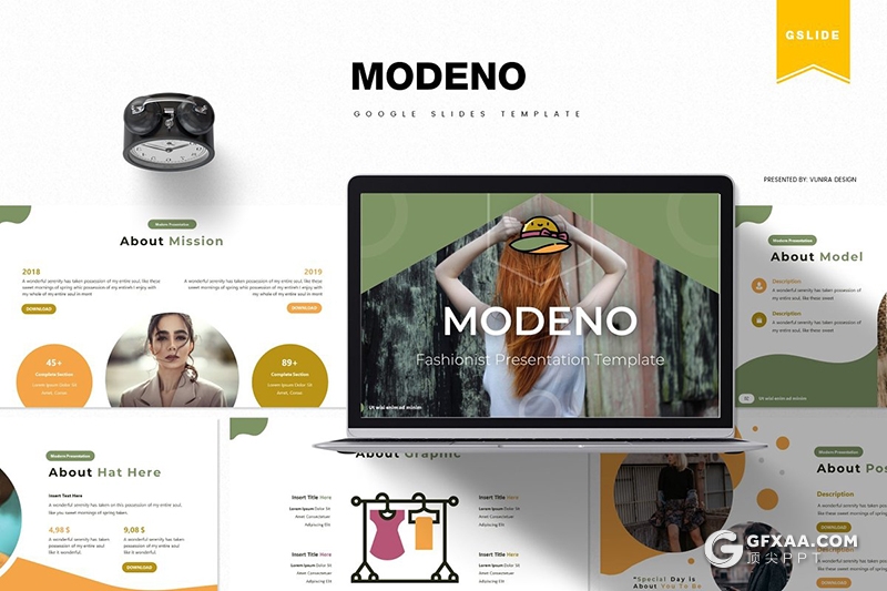 30页简约时尚风格服装行业数据分析统计Google slides模板5种主题配色 - 顶尖PPT