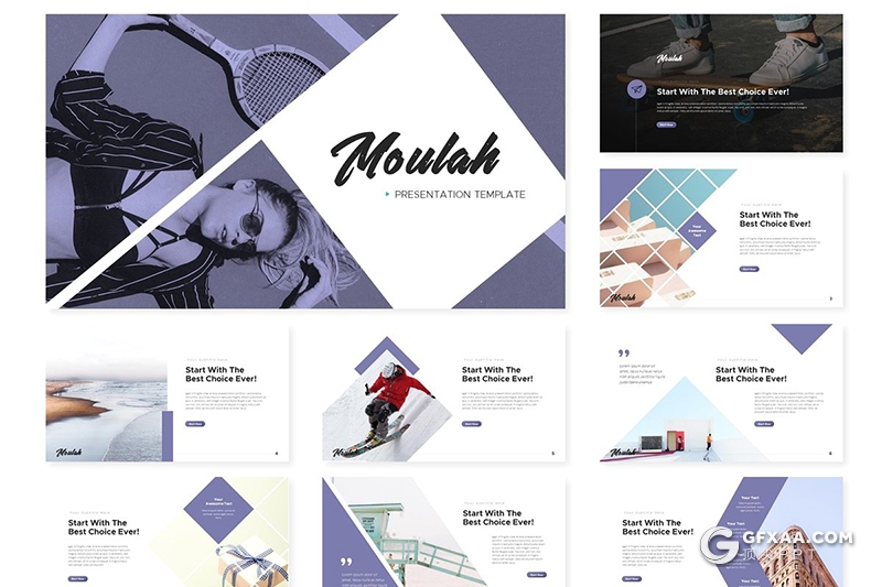 30页扁平化商务多用途工作汇报计划通用PPT模板5种主题配色 - 顶尖PPT