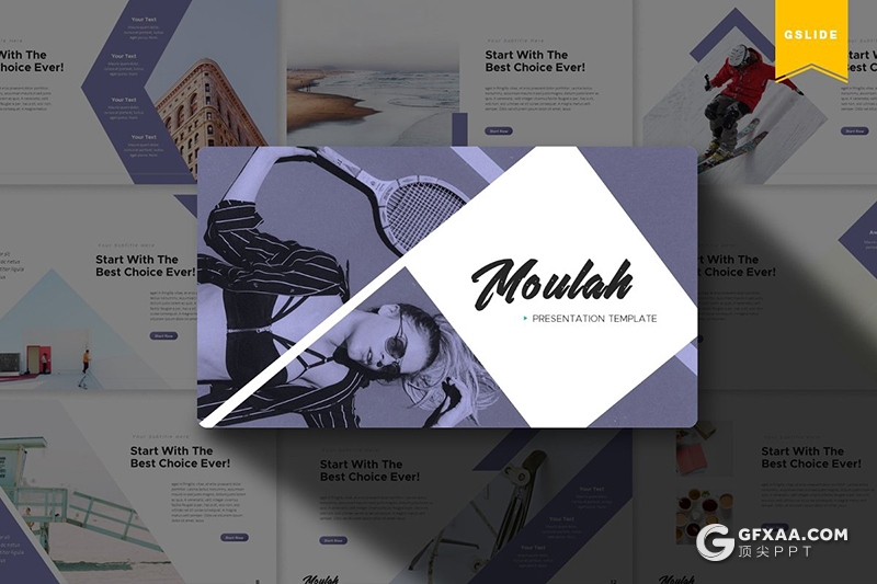 30页扁平化商务多用途工作汇报计划通用Google slides模板5种主题配色 - 顶尖PPT