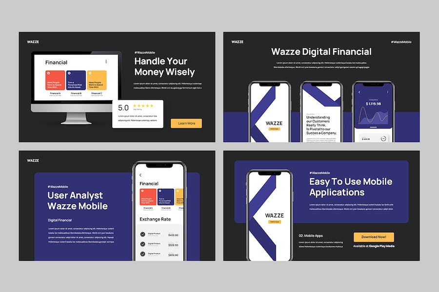 移动应用开发技术方案PPT模板 - 顶尖PPT