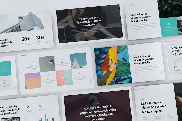 极简风格欧美商务多用途图形图表keynote模板 - 顶尖PPT