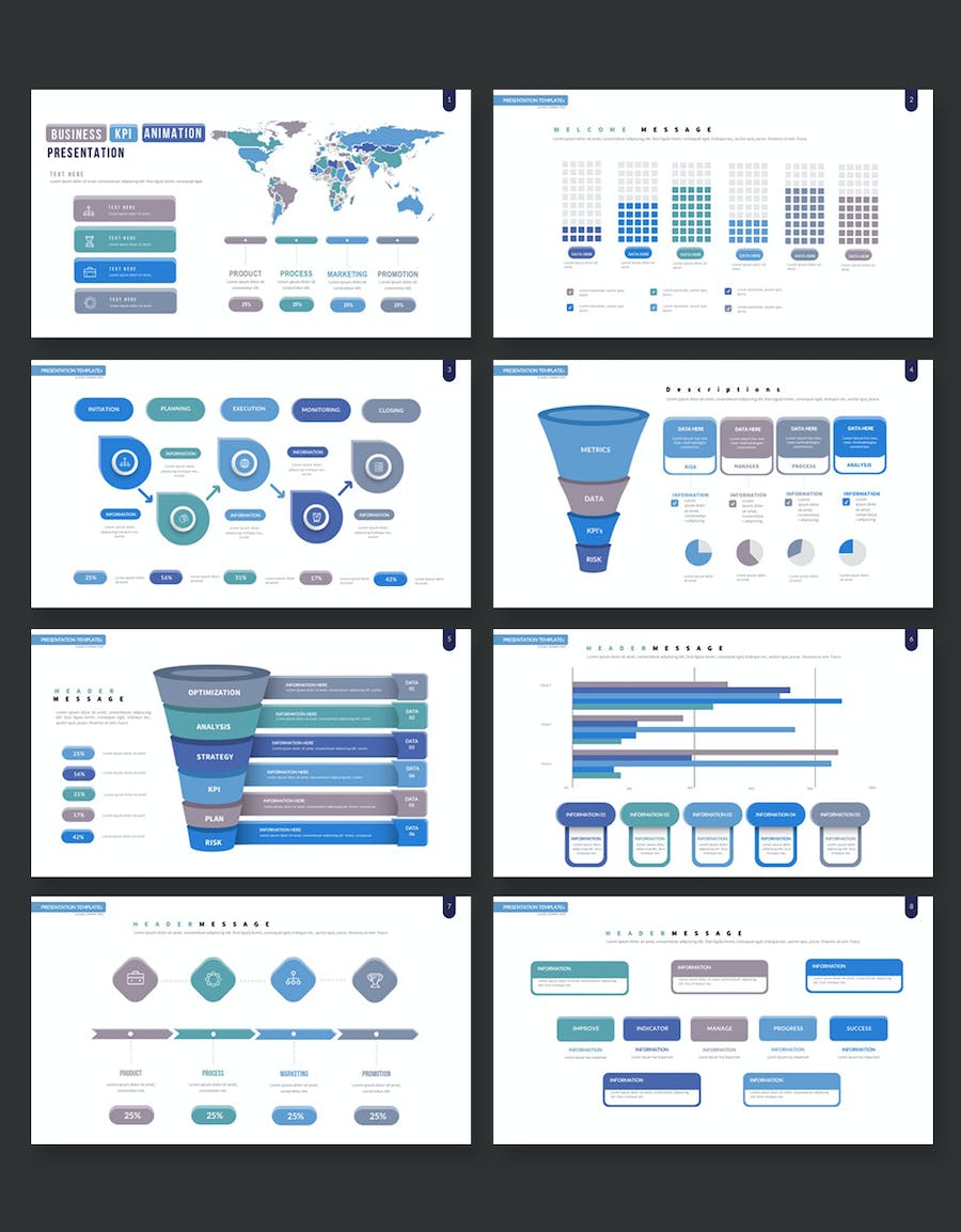 KPI性能指标商业融资报告Keynote模板 - 顶尖PPT