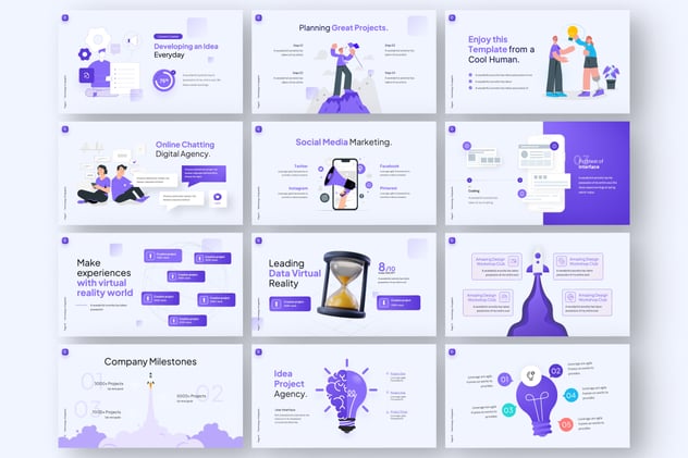 创意人物场景插画技术信息图形keynote模板 - 顶尖PPT