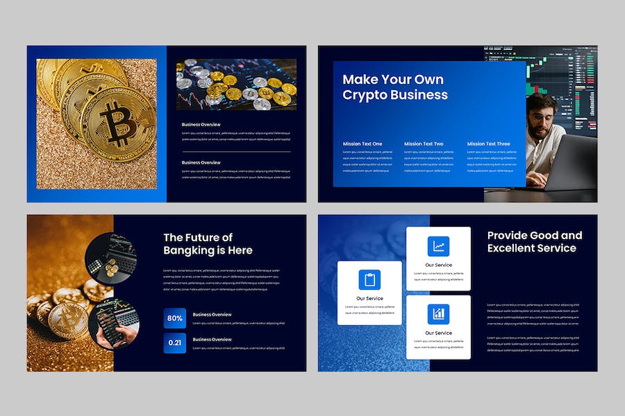 加密货币数字资产区块链投资PPT模板 - 顶尖PPT