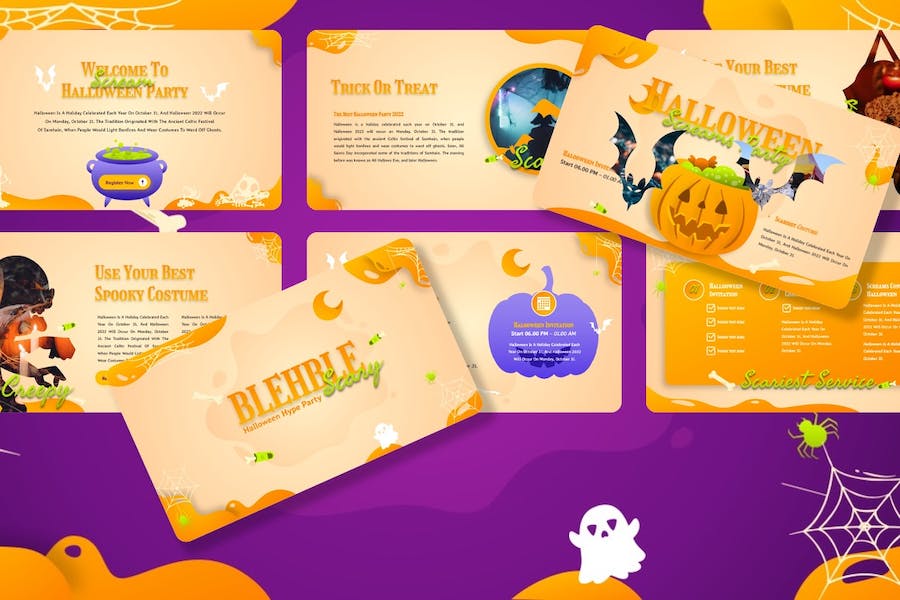 创意万圣节南瓜主题keynote模板 - 顶尖PPT