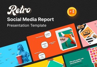 复古社交媒体报告欧美PowerPoint模板 - 顶尖PPT