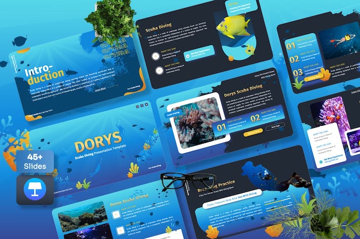 潜水运动水上活动推广宣传Keynote模板 - 顶尖PPT