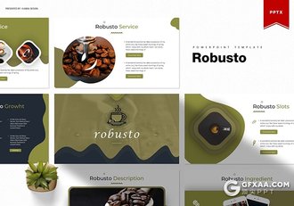 30页咖啡主题产品介绍展示PPT模板5种主题配色 - 顶尖PPT