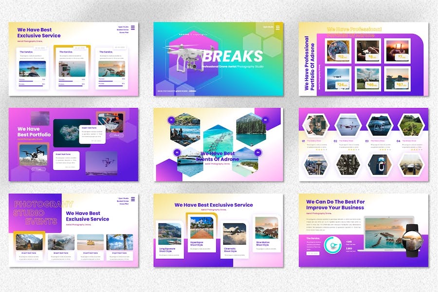 无人机摄影广告策划宣传PPT模板 - 顶尖PPT