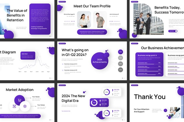 项目效益分析汇报总结PPT模板 - 顶尖PPT