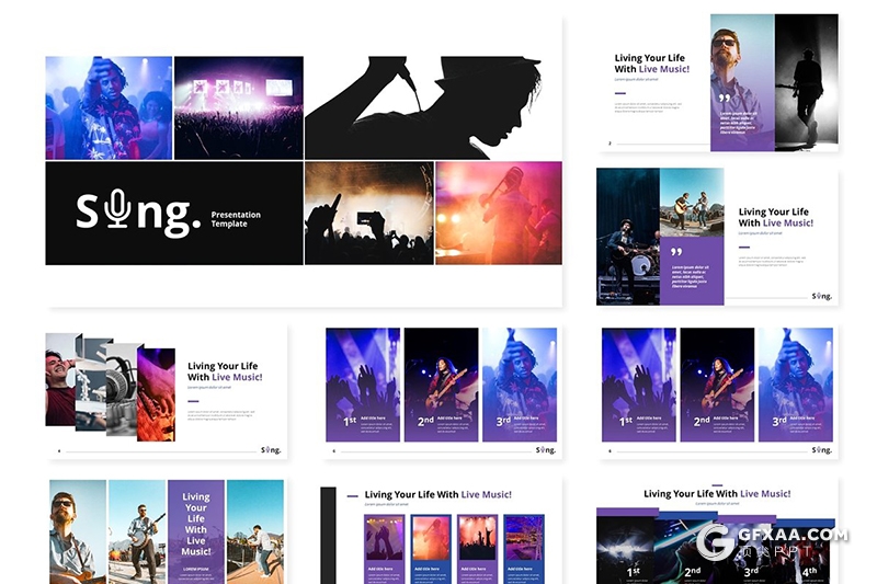 30页演唱会现场展示介绍活动策划通用keynote模板5种主题配色 - 顶尖PPT