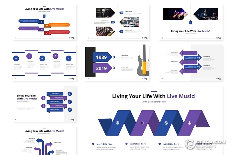 30页演唱会现场展示介绍活动策划通用keynote模板5种主题配色 - 顶尖PPT