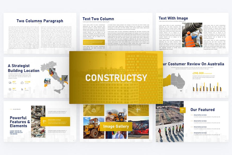 建筑工程施工PPT模板 - 顶尖PPT