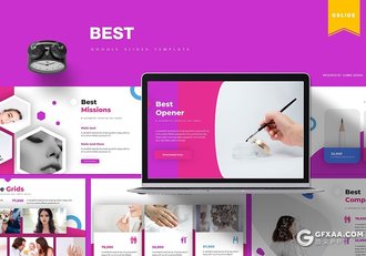 30页欧美风格女性美容化妆行业服务介绍展示Google slides模板5种主题配色 - 顶尖PPT