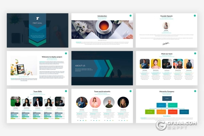 100页商务风格团队公司介绍业务合作项目展示PPT模板 - 顶尖PPT
