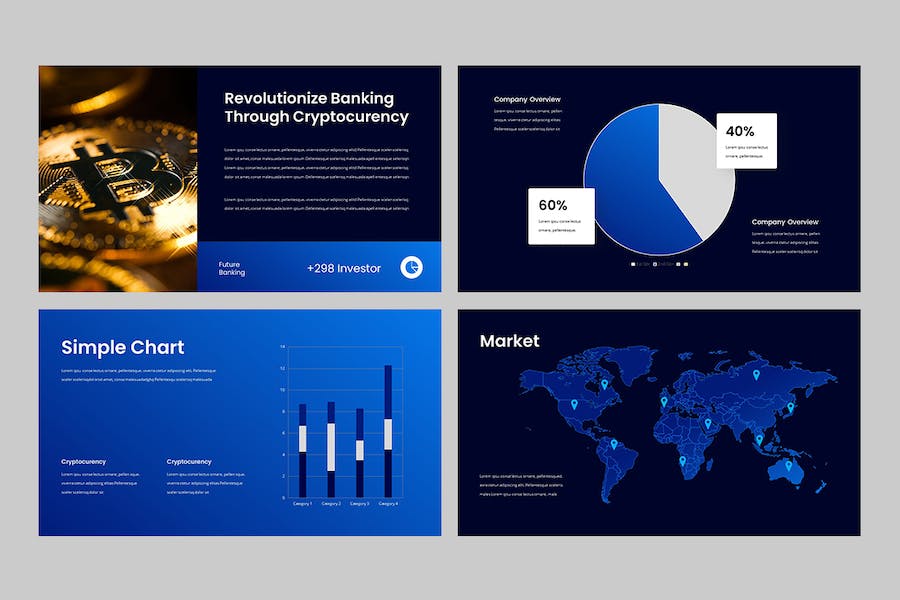 加密货币数字资产区块链投资PPT模板 - 顶尖PPT