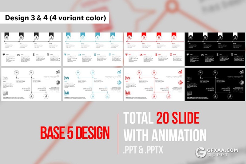 20页创意线条设计步骤图PPT模板 - 顶尖PPT