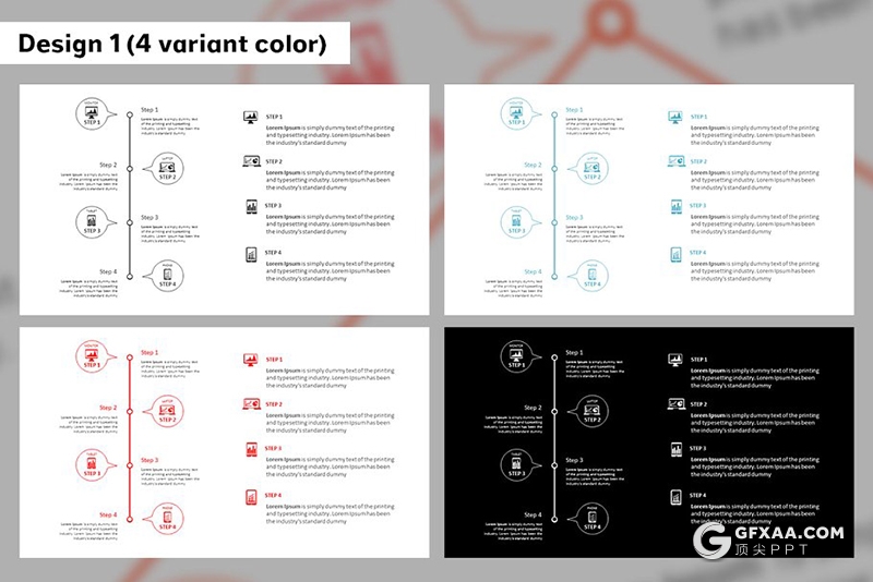 20页创意线条设计步骤图PPT模板 - 顶尖PPT