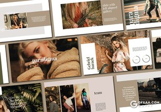 54页简约时尚摄影模特图片展示PPT模板 - 顶尖PPT