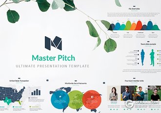 70页欧美风格扁平化商务工作汇报总结计划通用PPT模板 - 顶尖PPT