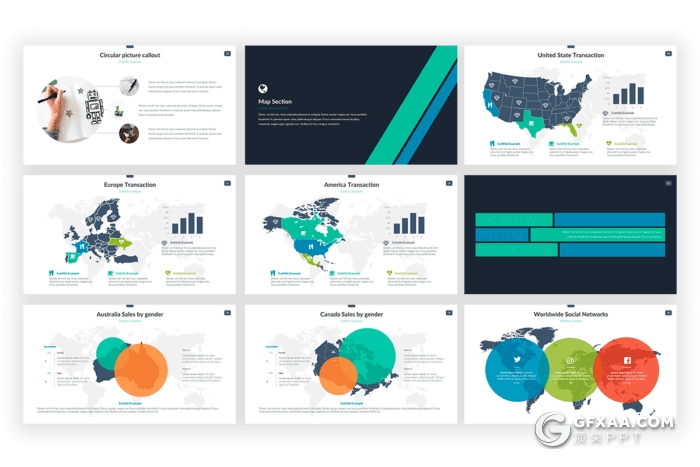 70页欧美风格扁平化商务工作汇报总结计划通用PPT模板 - 顶尖PPT