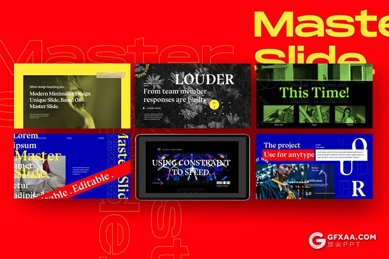 30页时尚杂志排版风格PPT模板 - 顶尖PPT