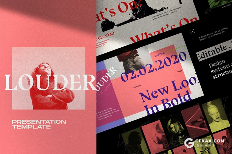 30页时尚杂志排版风格PPT模板 - 顶尖PPT