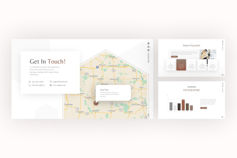 小清新咖啡产品下午茶宣传介绍PPT模板 - 顶尖PPT