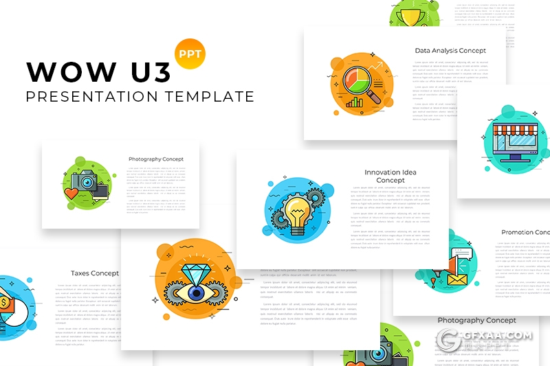 40页创意图形设计精美图形动画PPT模板 - 顶尖PPT