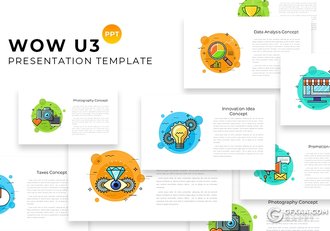 40页创意图形设计精美图形动画PPT模板 - 顶尖PPT