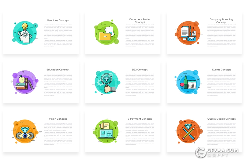 40页创意图形设计精美图形动画PPT模板 - 顶尖PPT