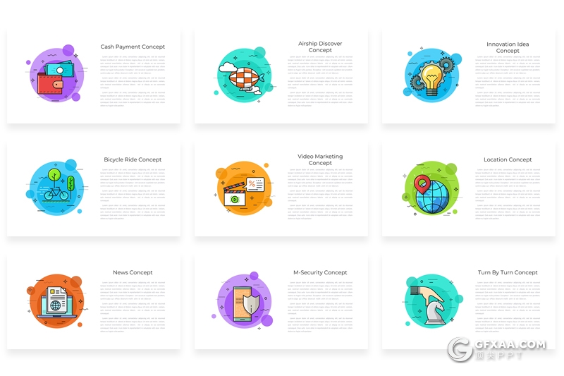 40页创意图形设计精美图形动画PPT模板 - 顶尖PPT