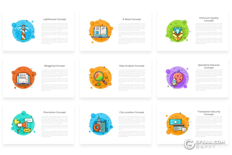 40页创意图形设计精美图形动画PPT模板 - 顶尖PPT