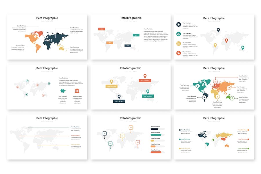 公益组织信息图形展示Keynote模板 - 顶尖PPT