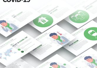 30页卡通图形预防新冠状病毒传播传染信息图形图标keynote模板11种配色主题 - 顶尖PPT