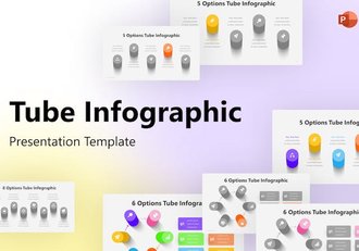 彩色圆柱信息图形PPT模板 - 顶尖PPT