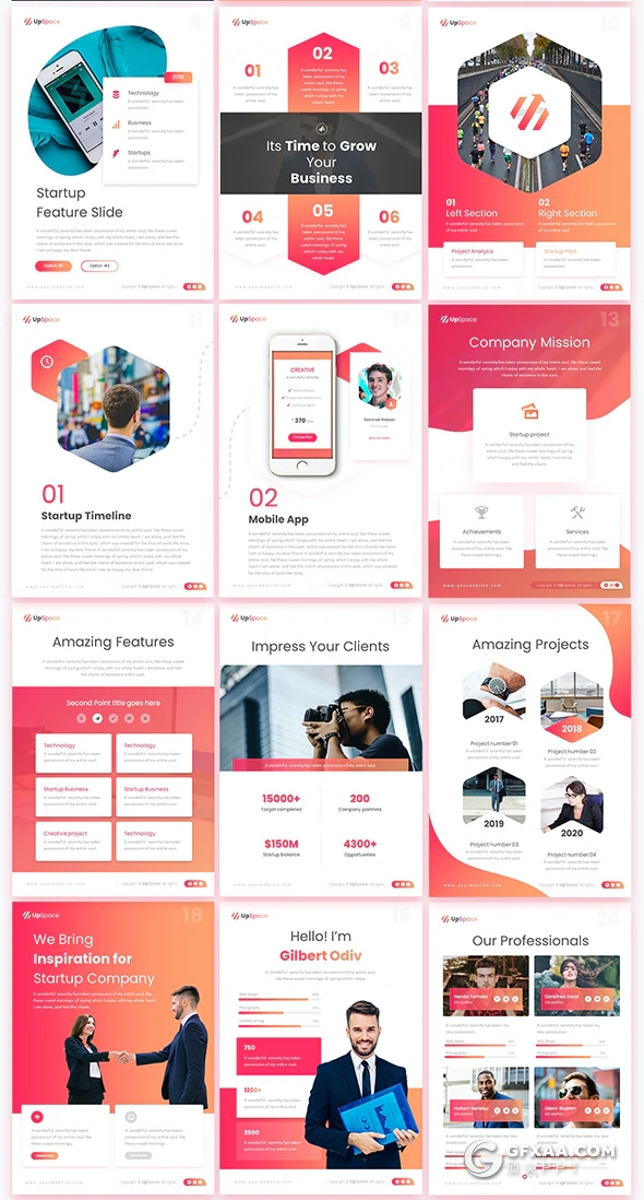 88页竖版移动设备端欧美商务创意精美PPT模板10种主题配色2种底色 - 顶尖PPT