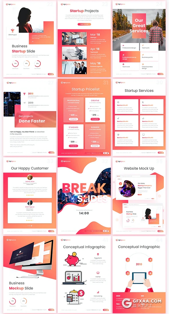 88页竖版移动设备端欧美商务创意精美PPT模板10种主题配色2种底色 - 顶尖PPT