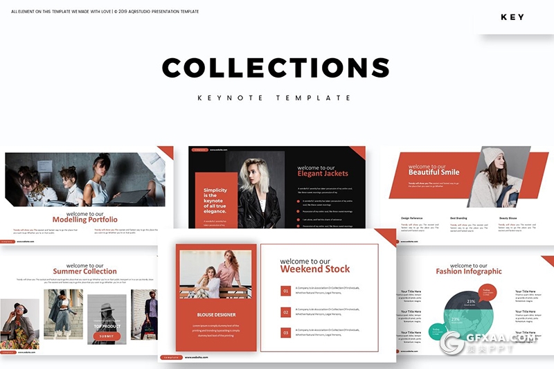 30页时尚服装展女性服装市场分析调研keynote模板5种主题配色 - 顶尖PPT
