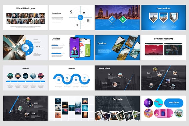 营销峰会信息图形解决方案keynote模板 - 顶尖PPT