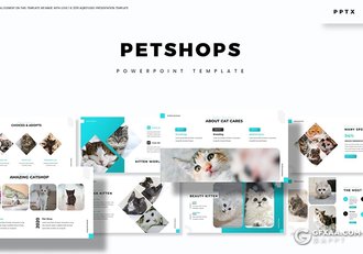 30页扁平化简约风格宠物介绍展示宠物市场分析PPT模板5种主题配色 - 顶尖PPT