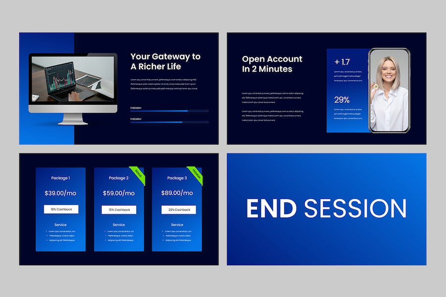 加密货币数字资产区块链投资PPT模板 - 顶尖PPT